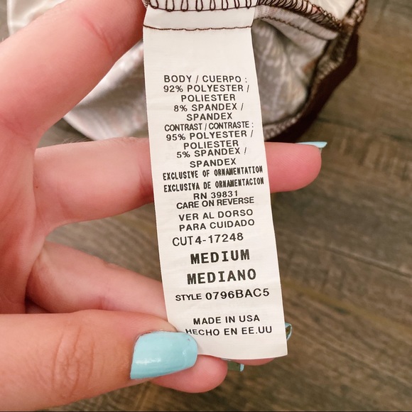 XOXO Size Medium Strapless Stretchy Tube Top 70s Style Pattern Print Sleeveless - Picture 6 of 7